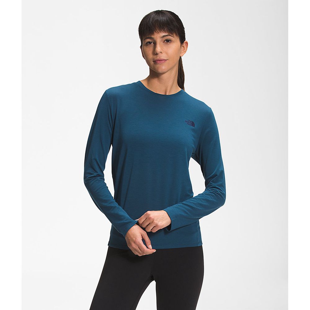 The North Face Long Sleeve Womens Australia - The North Face Wander Blue (GBN-460859)